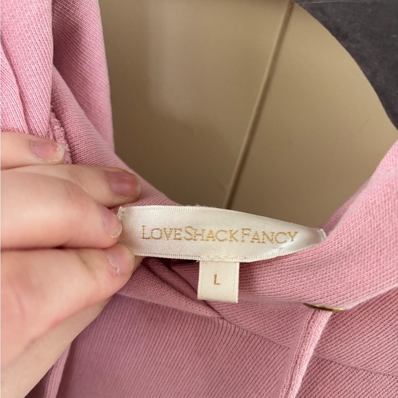 Love Shack Fancy Pink Distressed Hoodie - Picture 5 of 8
